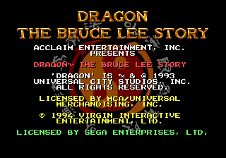 Dragon - The Bruce Lee Story (USA) Title Screen